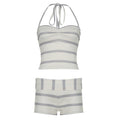 Women's Swim Set with Trendy Stripe Pattern