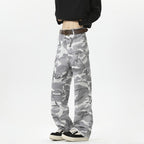 Women's Camouflage Cargo Pants with High Pockets