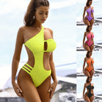 Women's Asymmetrical One-Piece Swimsuit with Sophisticated Cut-Outs