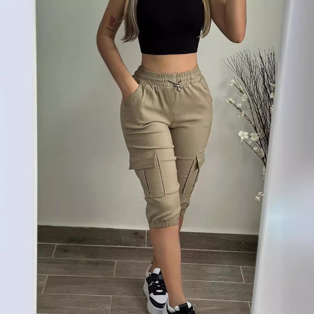 Women's Cargo Joggers with Practical Pockets and Elastic Cuffs