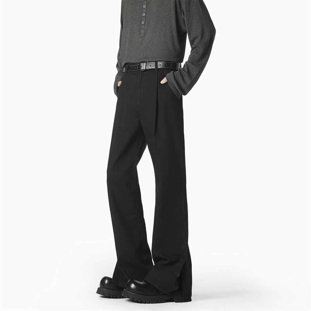 Women's Elegant Wide-Leg Casual Trousers with Fine Pleats