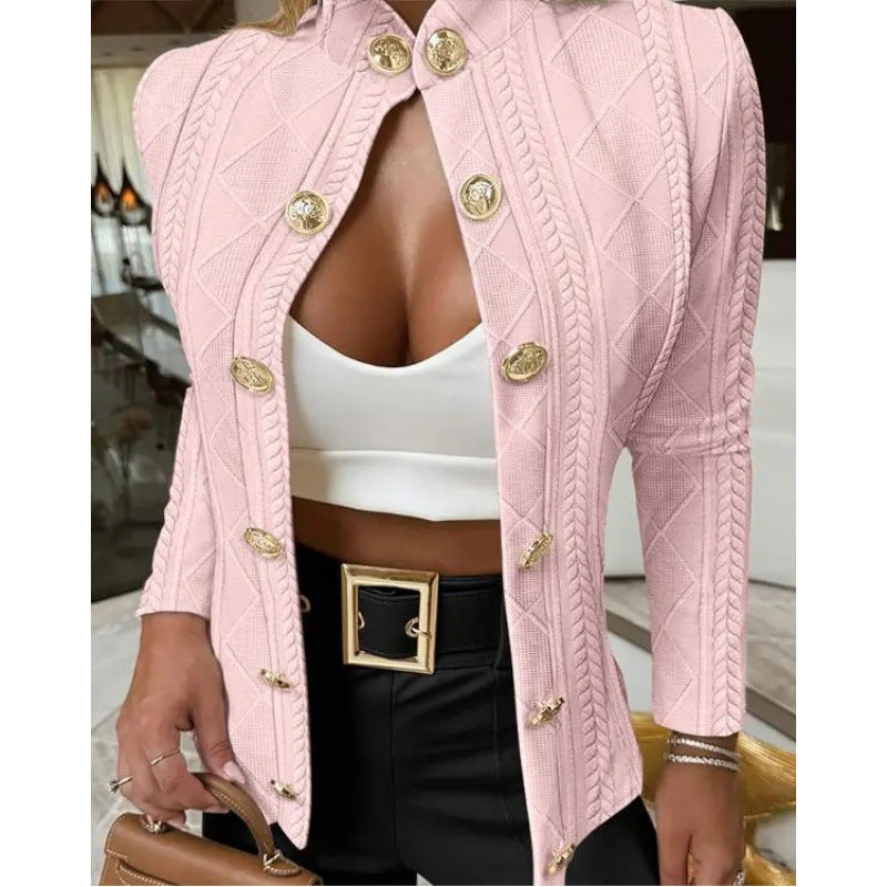 Elegant Knit Cardigan with Decorative Buttons