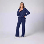 Women's Casual Lounge Set with Wide Cut and Cozy V-Neck