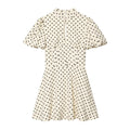 Women's A-Line Dress with High Neck and Voluminous Sleeves