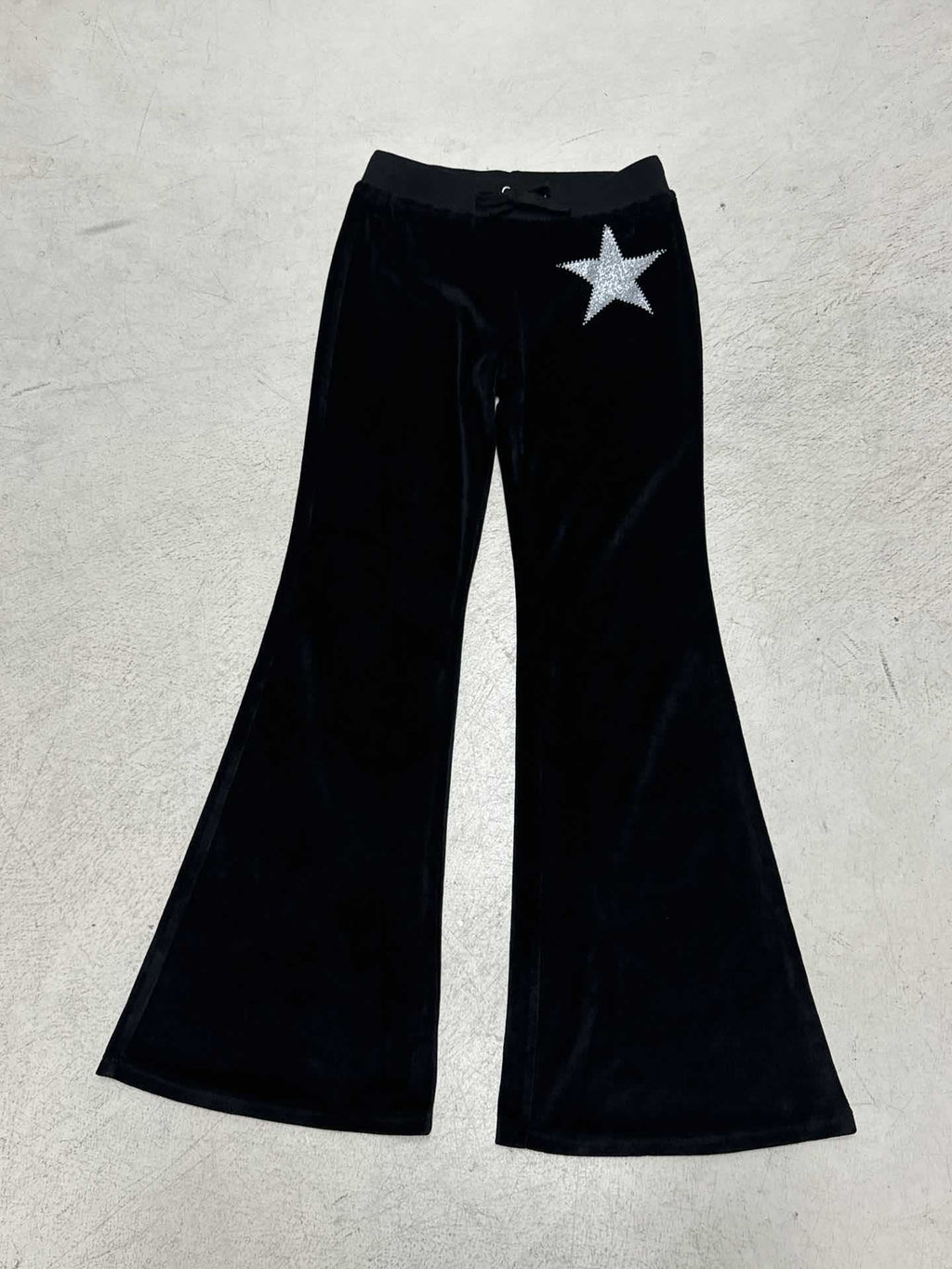Women's Elegant Flared Trousers with Glitter Star Detail