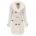 Women's Elegant Transitional Coat with Detachable Faux Fur Collar