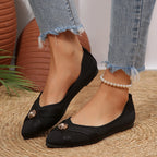 Women's Ballet Flats with Decorative Ornament