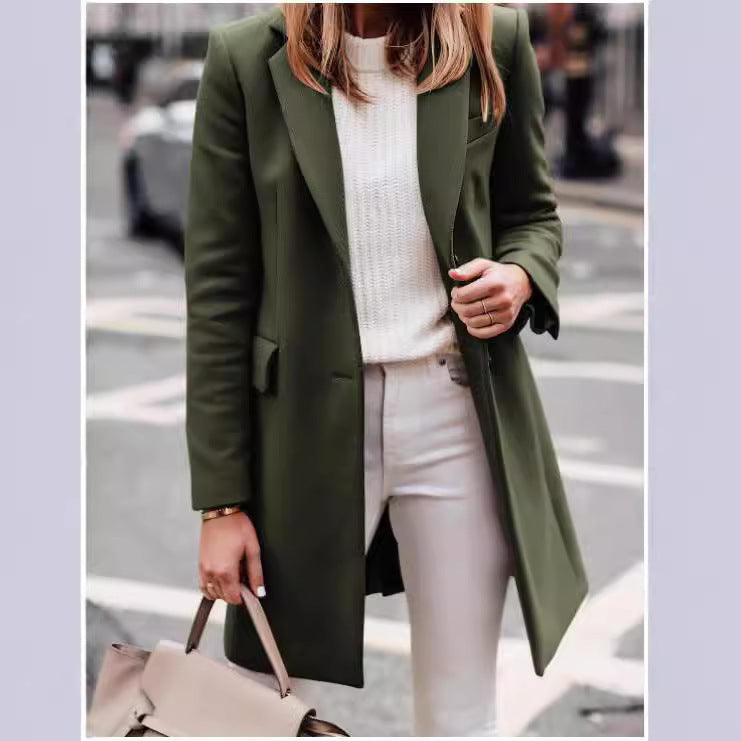 Women's Elegant, Tailored Coat in High-Quality Fabric