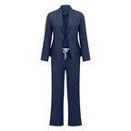 Elegant Blazer-Style Jumpsuit with Adjustable Waist