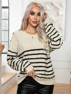 Women's Patterned Knit Sweater with Elegant Details