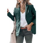 Women's Elegant Blazer Jacket in Timeless Design with Glossy Finish