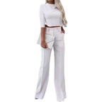 Women's Elegant and Modern Two-Piece Set with Wide Leg Pants