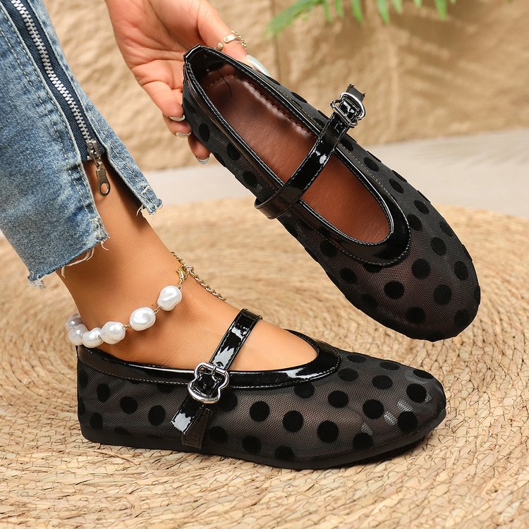 Women's Ballet Flats with Elegant Bow and Breathable Upper