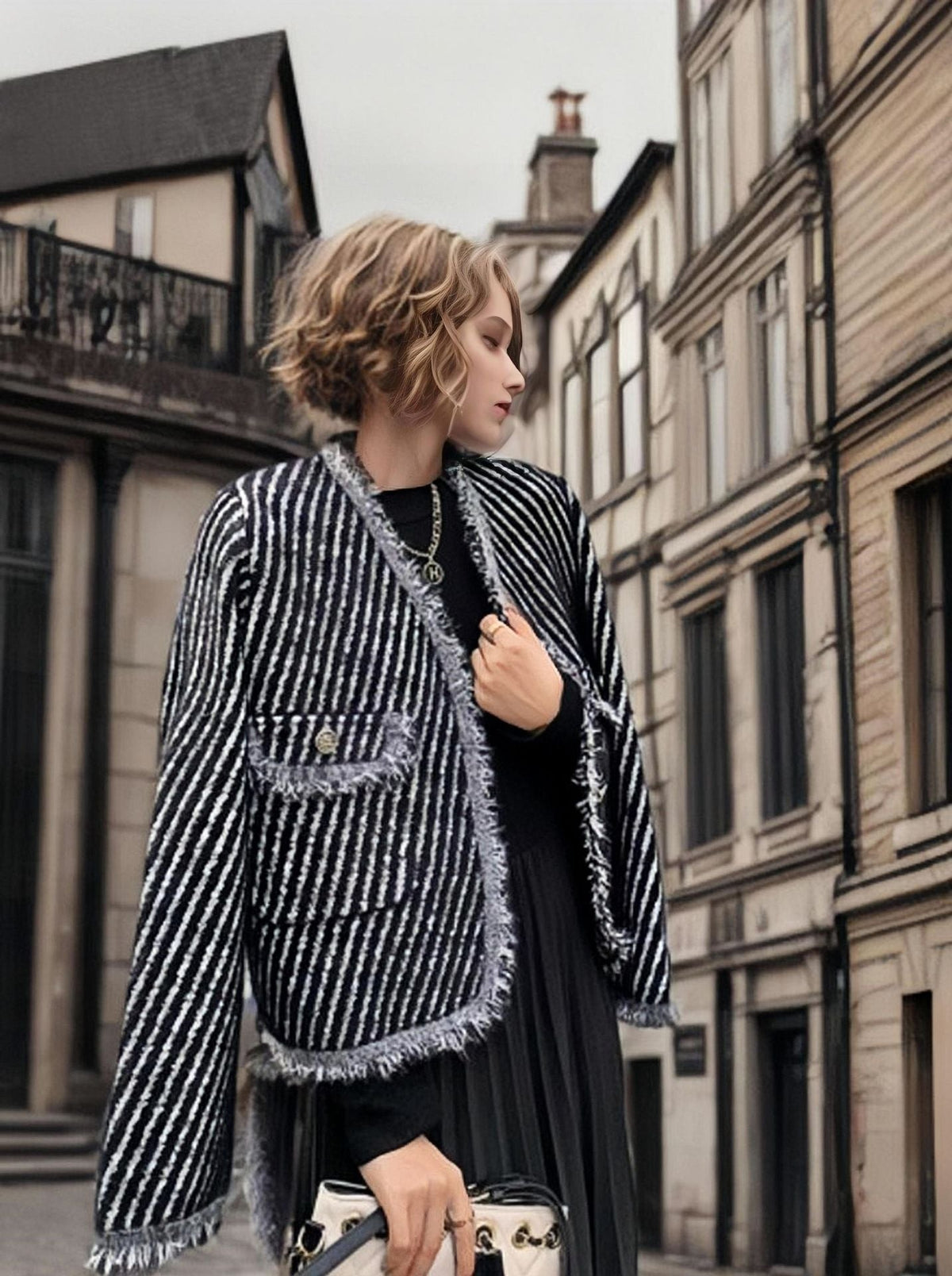 Women's Cocoon Cardigan with Button Details