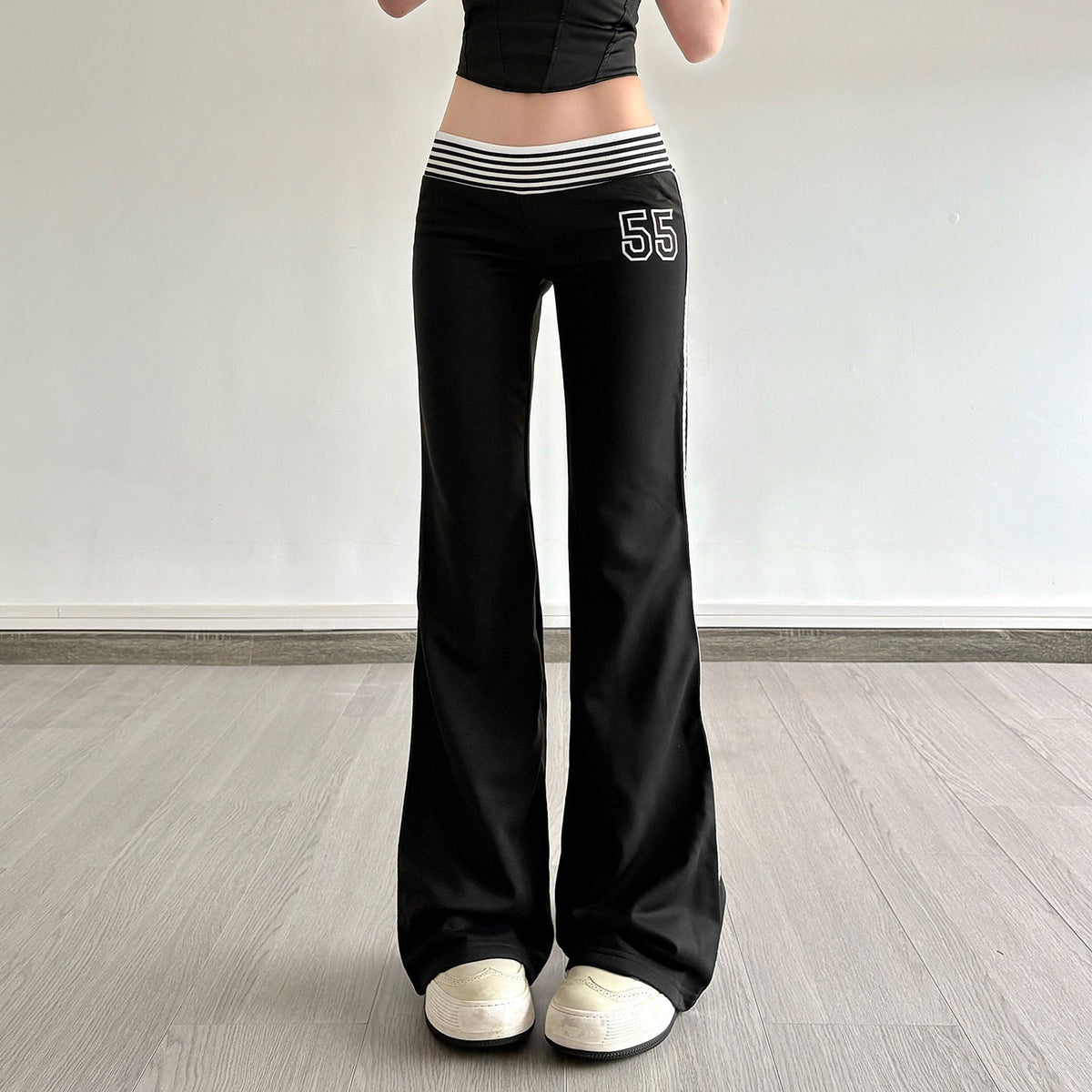 Women's Flared Joggers with Side Stripes