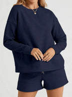 Women's Casual Sweatshirt and Shorts Set