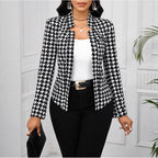 Elegant Houndstooth Blazer Jacket