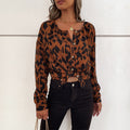 Women's Leopard Print Shirt Blouse