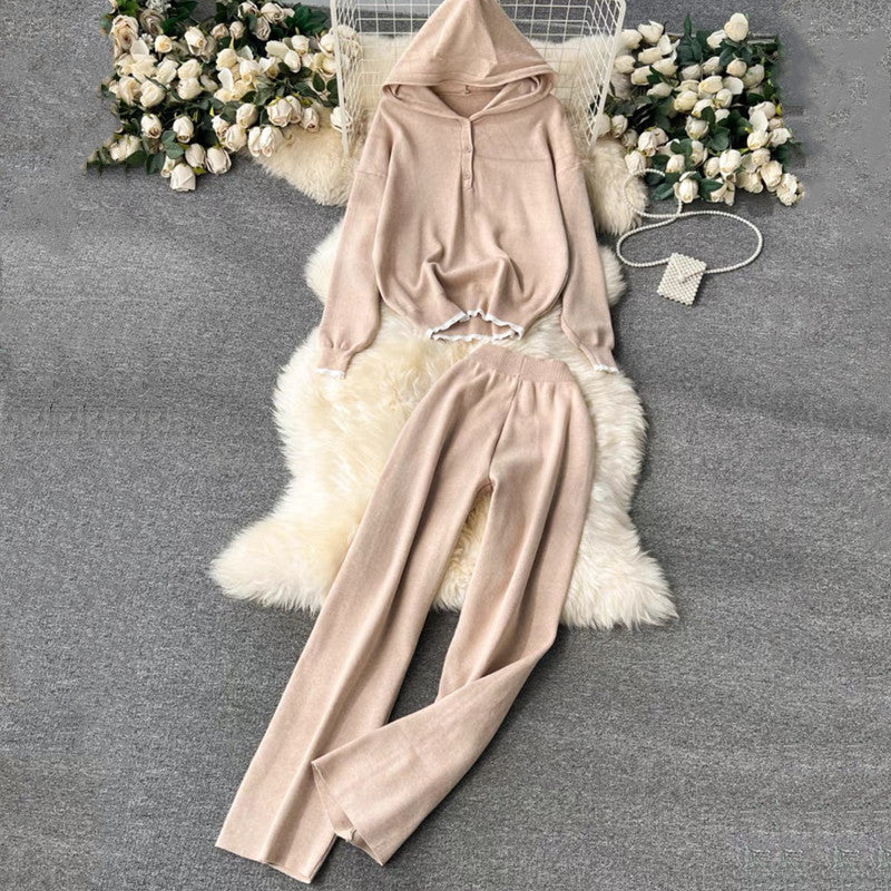 Women's Comfortable Lounge Set with Hood and Casual Cut