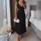 Women's Elegant Pleated Evening Dress