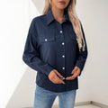 Women's Elegant Blouse with Decorative Pleat Structure