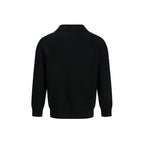 Elegant Knit Sweater with Modern Collar