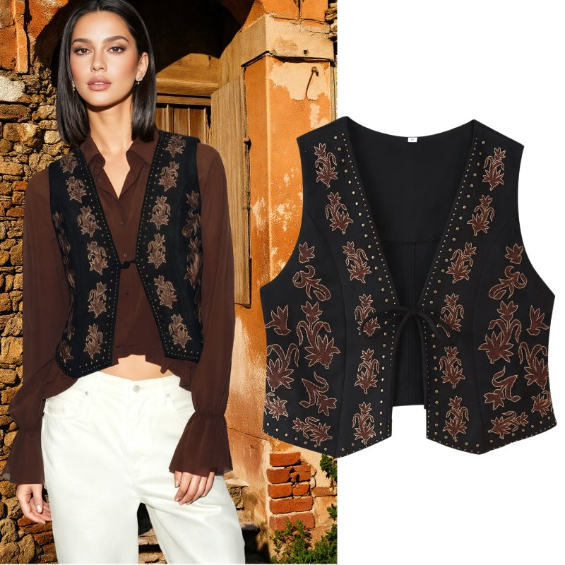 Women's Elegant and Artfully Embroidered Vest