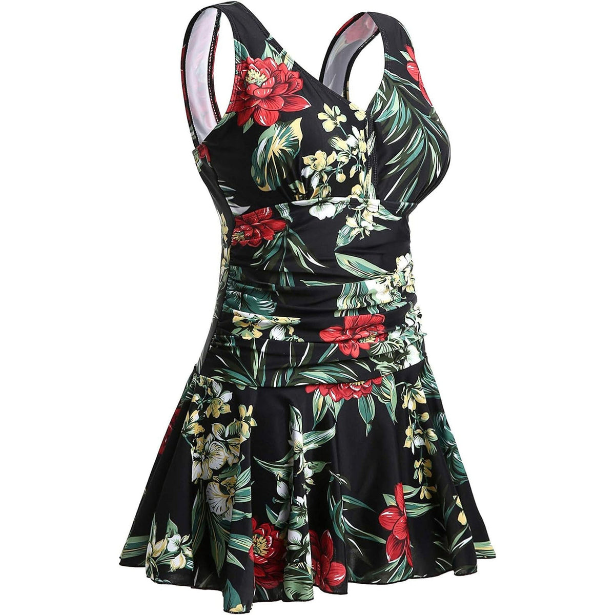 Women's Ruffled Swimsuit with Cherry Print