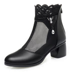 Women's Breathable Ankle Boots with Lace Trim