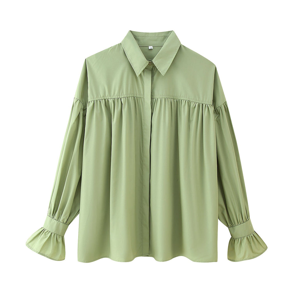 Elegant Women's Blouse with Ruffle Details