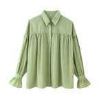 Elegant Women's Blouse with Ruffle Details