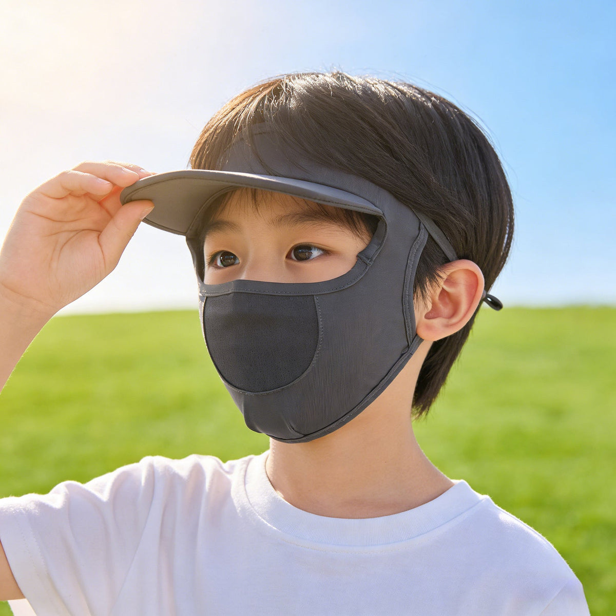 Women's Sun Protection Visor with Integrated Breathable Face Mask
