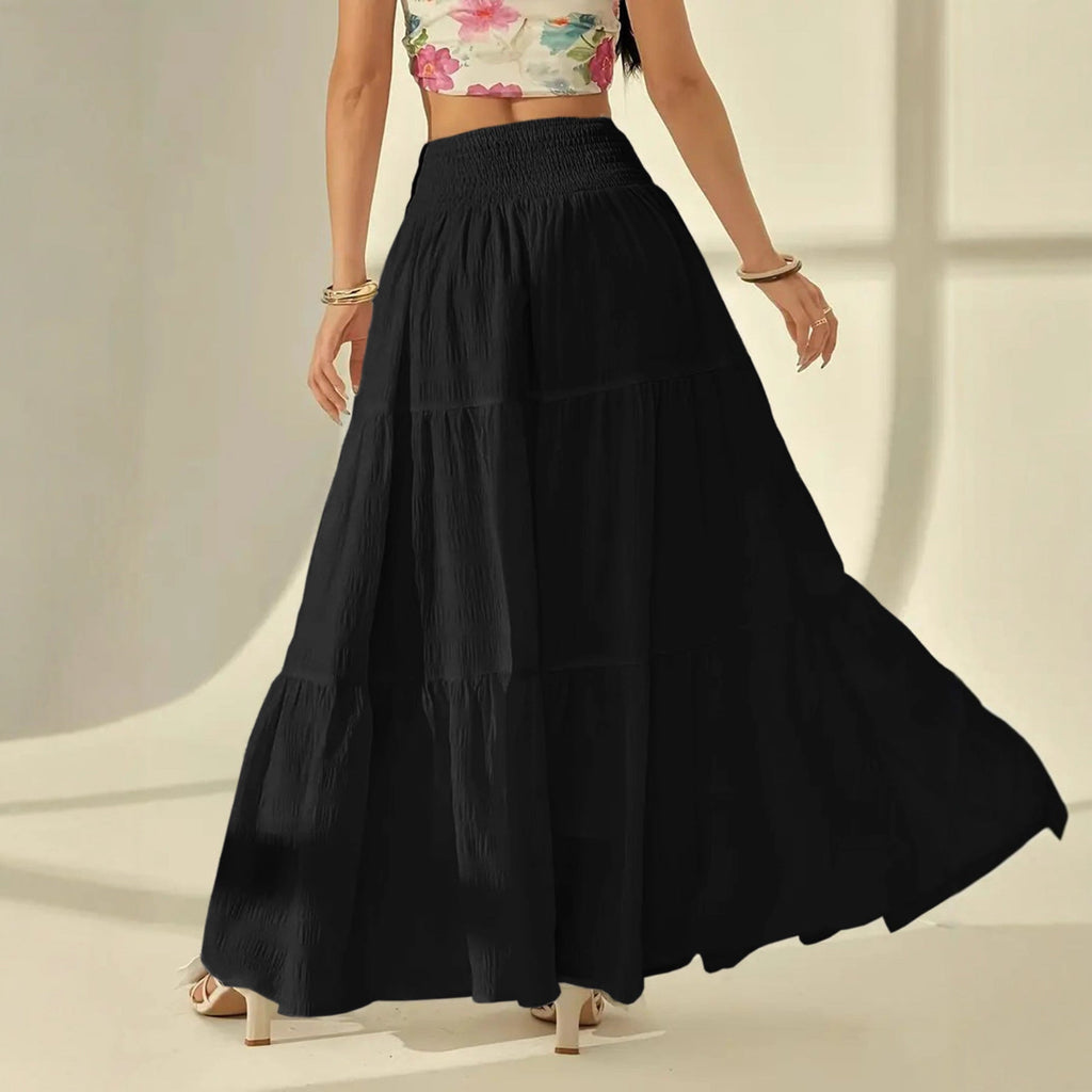 Women's Maxi Skirt with Voluminous Layered Design