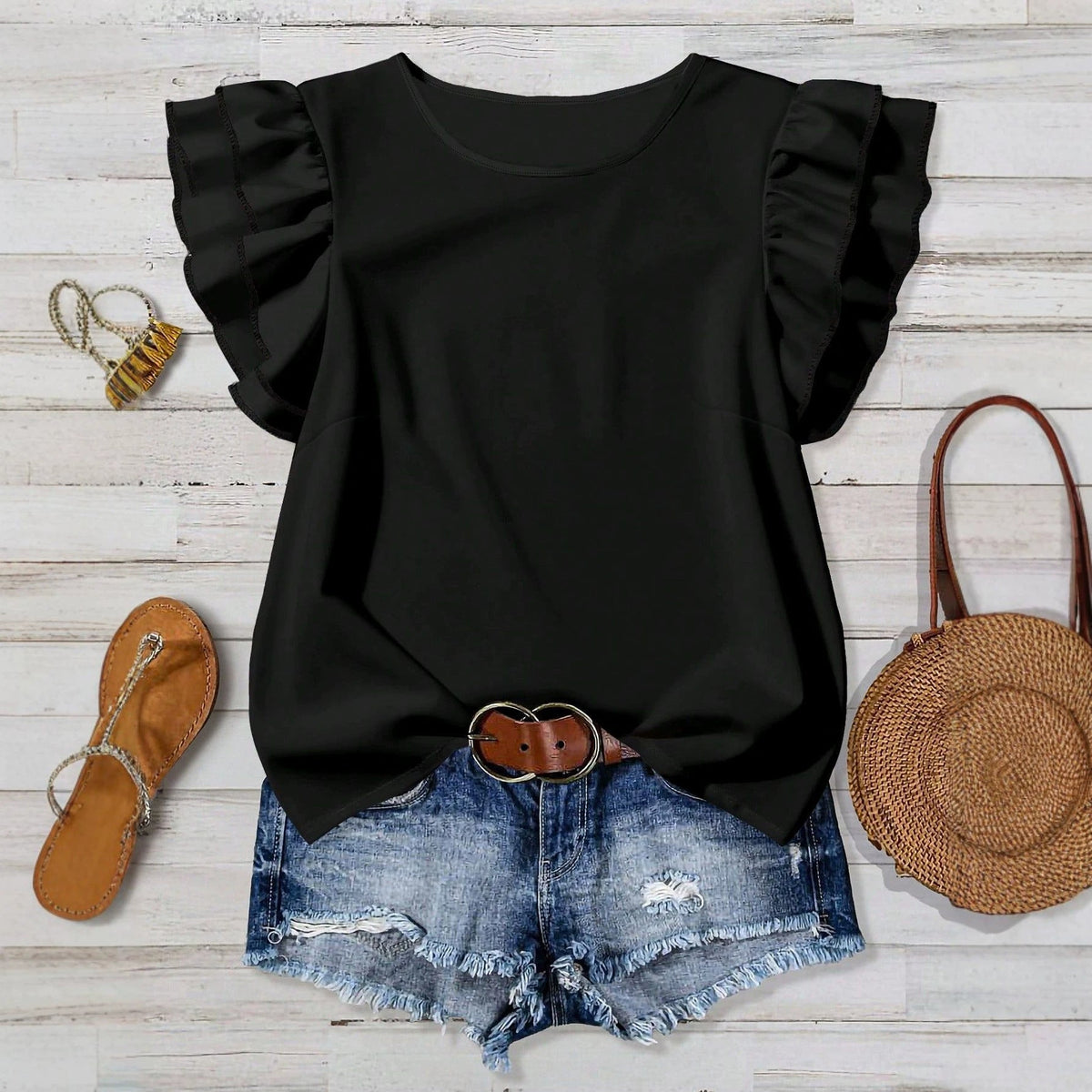 Elegant Women's Blouse with Ruffle Details