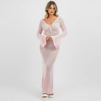 Women's Airy Crochet Maxi Coat