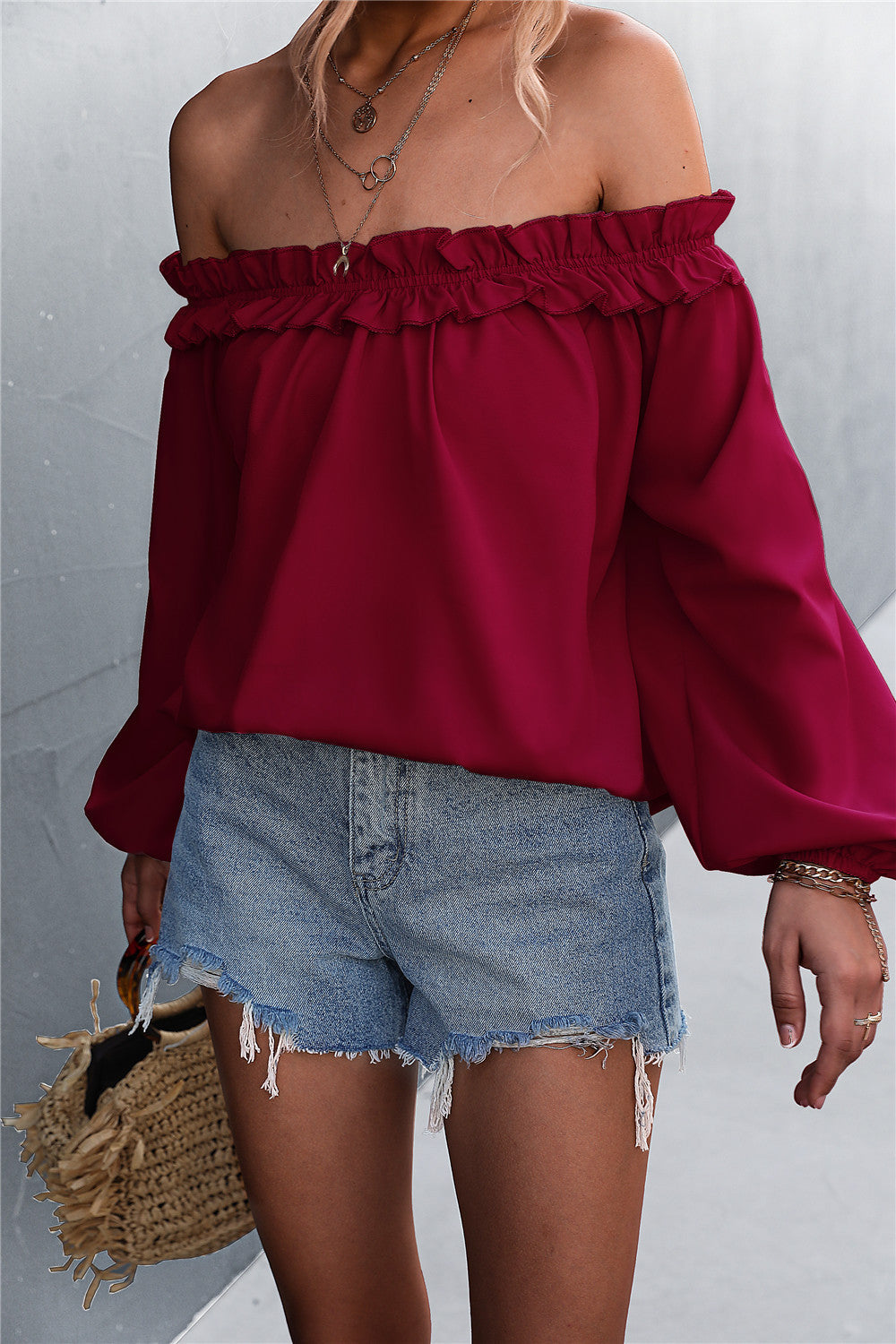 Off-Shoulder Ruffled Blouse