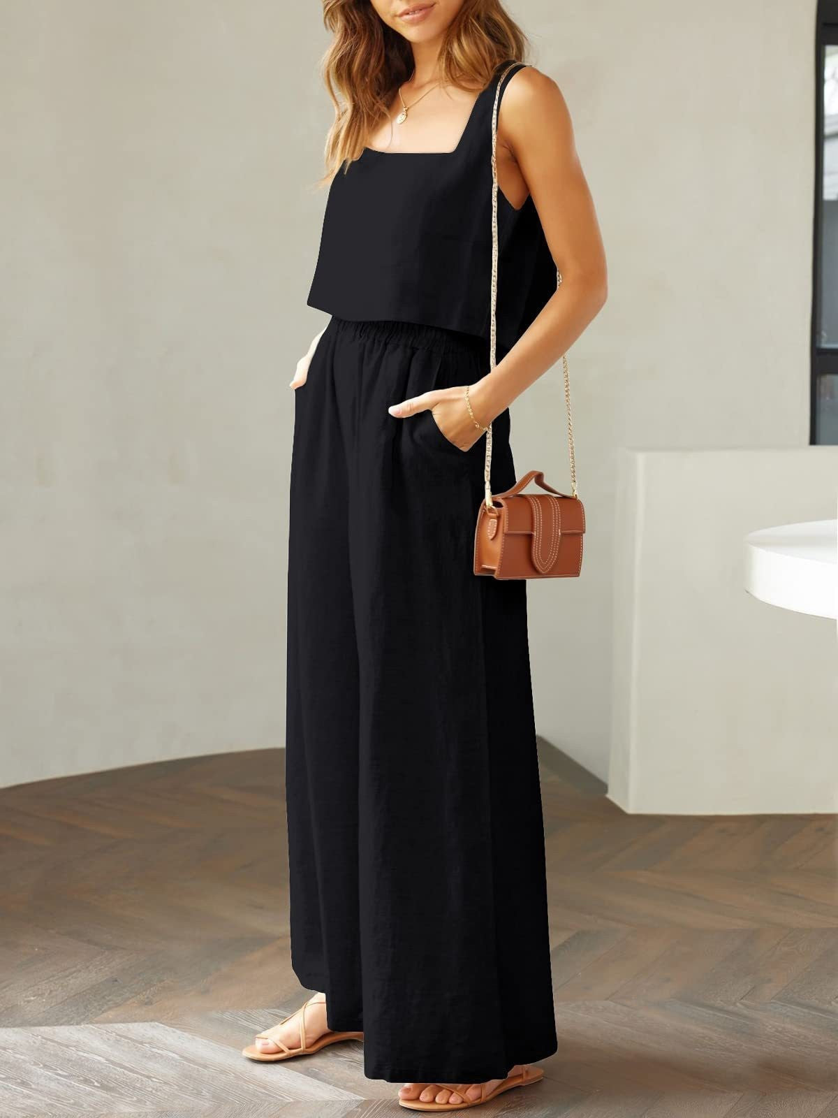 Women's Airy Two-Piece Ensemble with Loose Cut