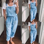 Women's Denim Overalls with Adjustable Straps