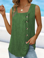 Sleeveless Button-Down Blouse