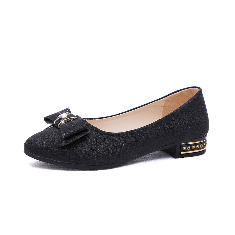 Women's Ballet Flats with Decorative Bow Design