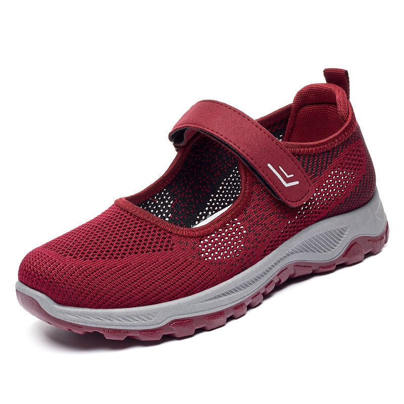 Women's Breathable Slip-On Sports Shoes with Adjustable Velcro