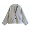 Women's Elegant Textured Jacket with Spacious Pockets
