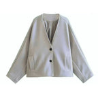 Women's Elegant Textured Jacket with Spacious Pockets