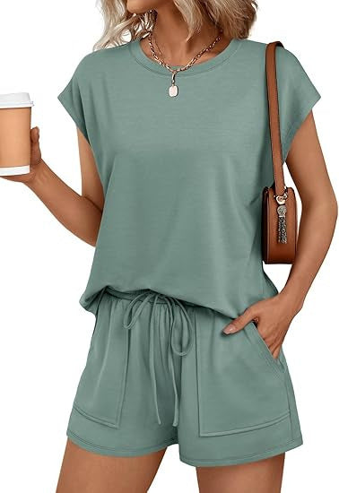 Women's Comfortable Lounge Set with Elastic Waist and Pockets