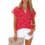 Women's Blouse with Floral Pattern and Casual Cut