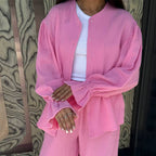 Casual Cotton Trouser Suit with Wide Cut