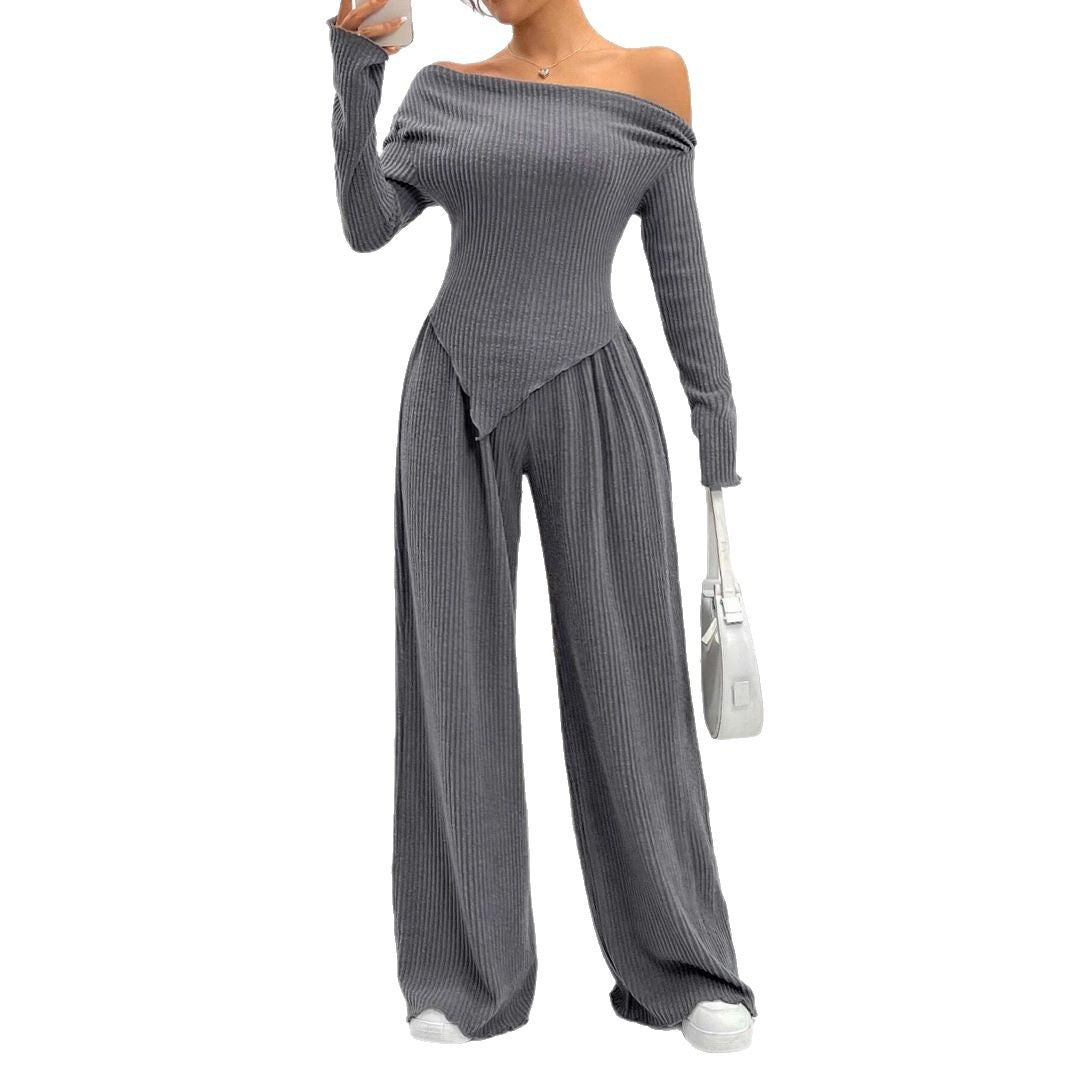 High-Quality Knit Suit with Off-Shoulder Fit