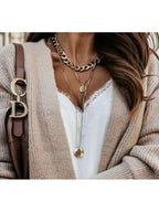 Elegant Knit Cardigan with Button Details and Pockets