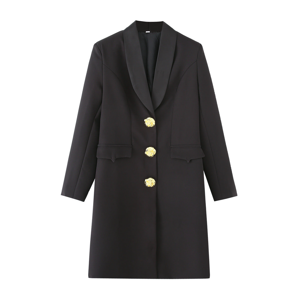 Elegant Women's Blazer Jacket with Decorative Buttons