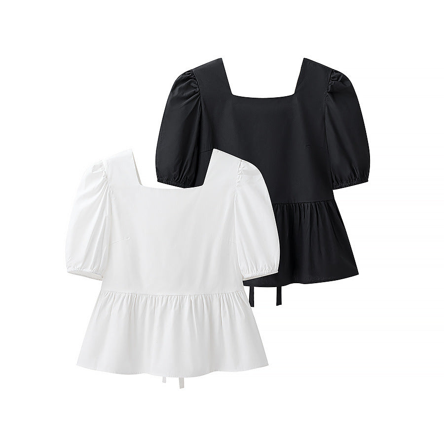 Women's Knot-Detail Puff Sleeve Blouse